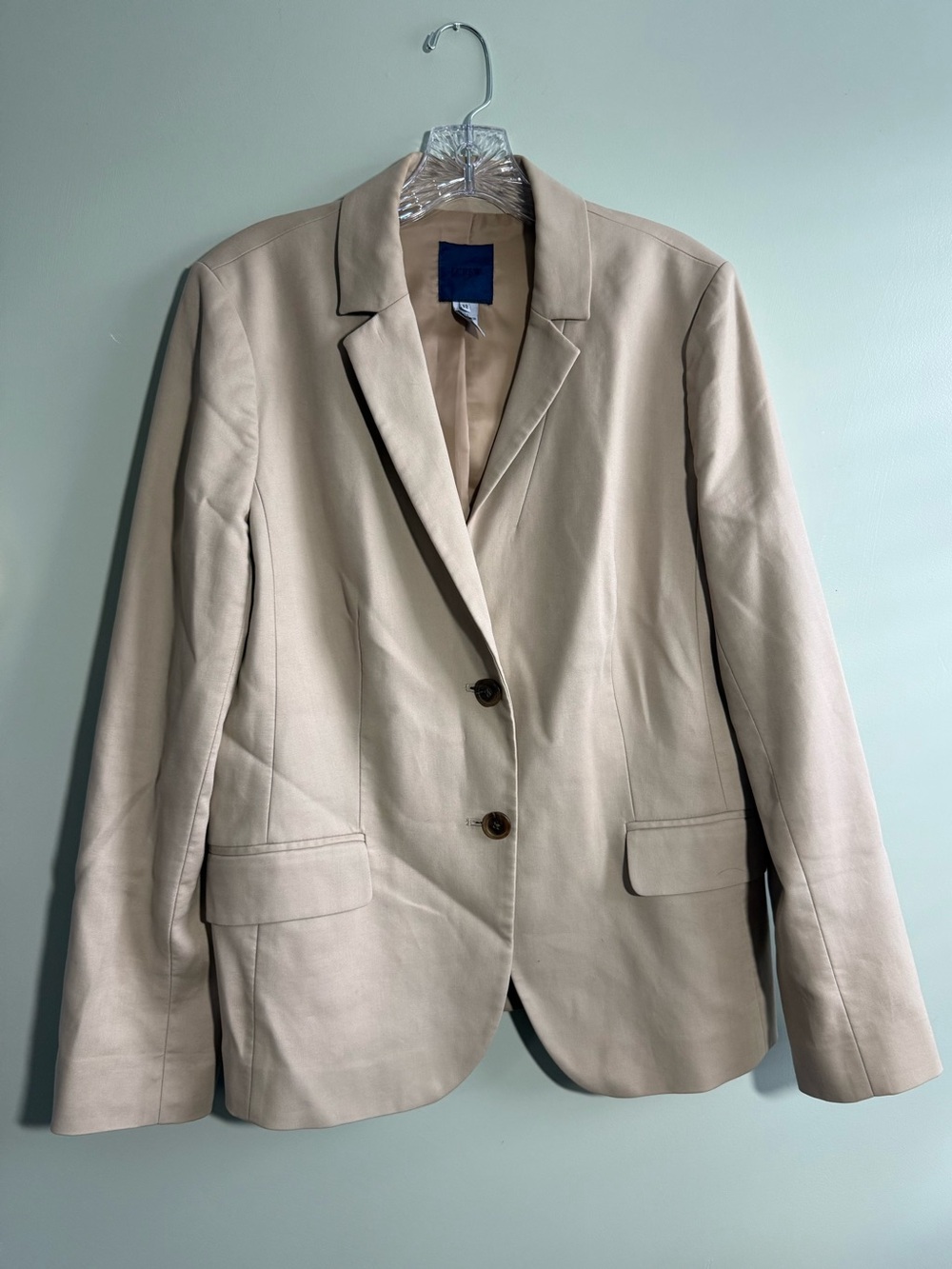 J. Crew Tan Khaki Blazer Women's Size 12 Cotton